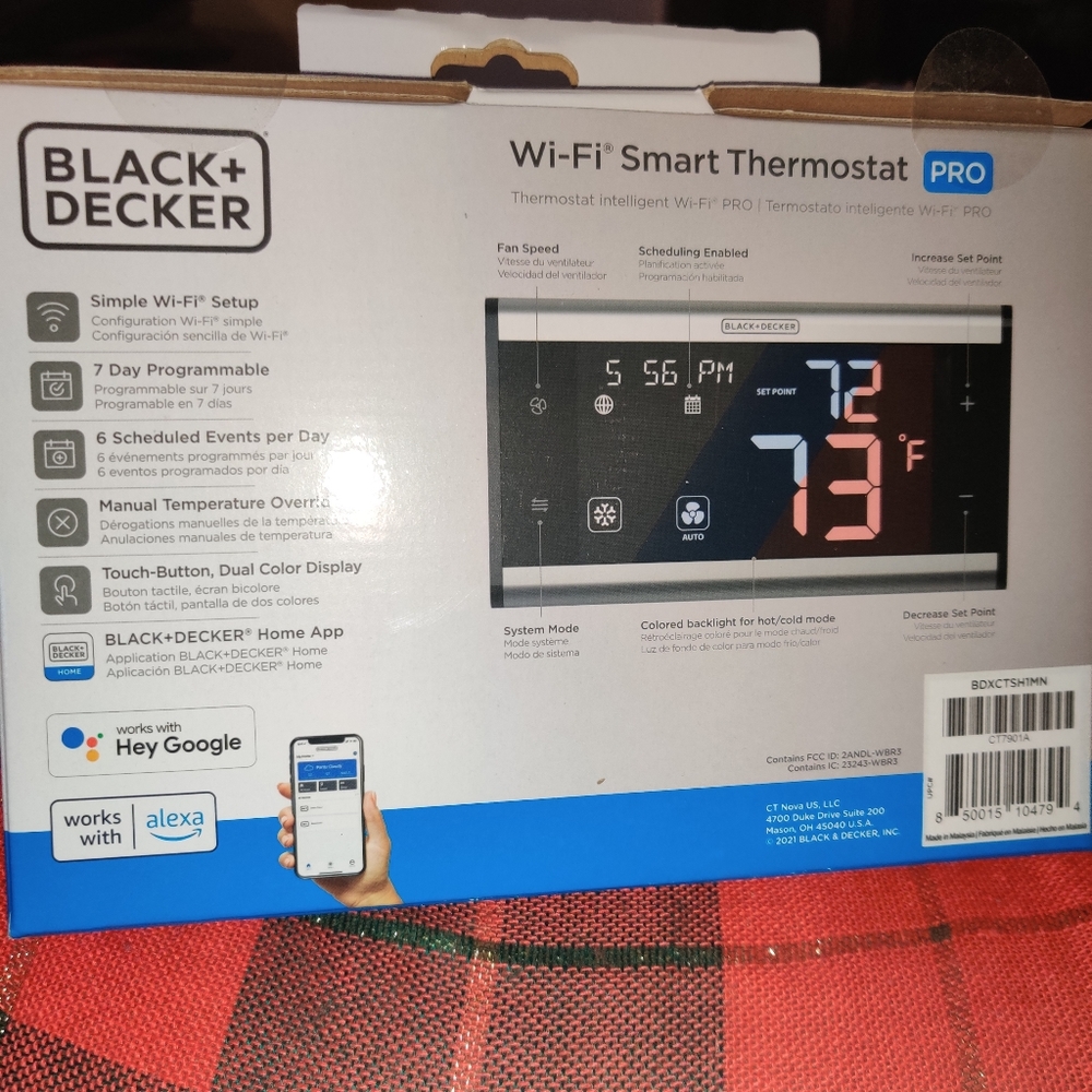 Black & Decker Wi-Fi smart thermostat Pro